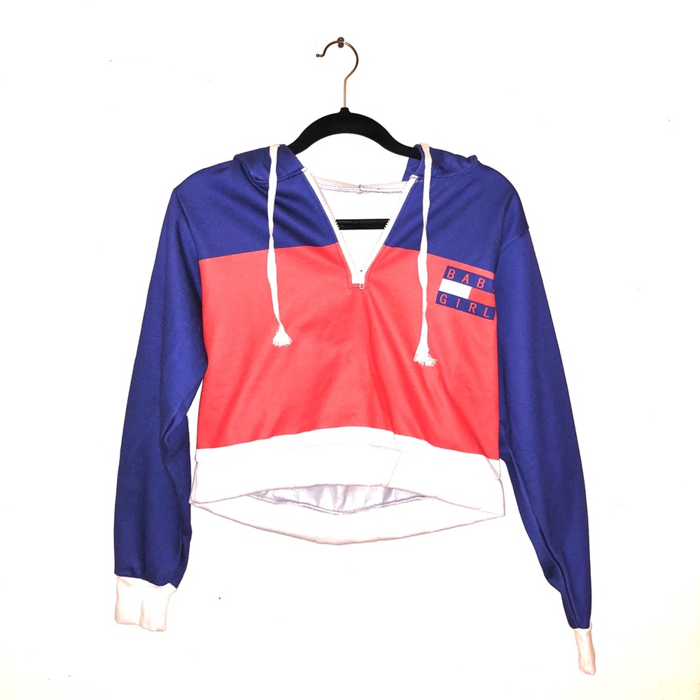 Tommy hilfiger Dupe “Baby Girl” Cropped Hoodie